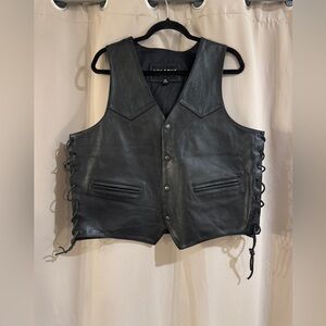Wilson’s Black Leather Vest with Lace-Up Sides